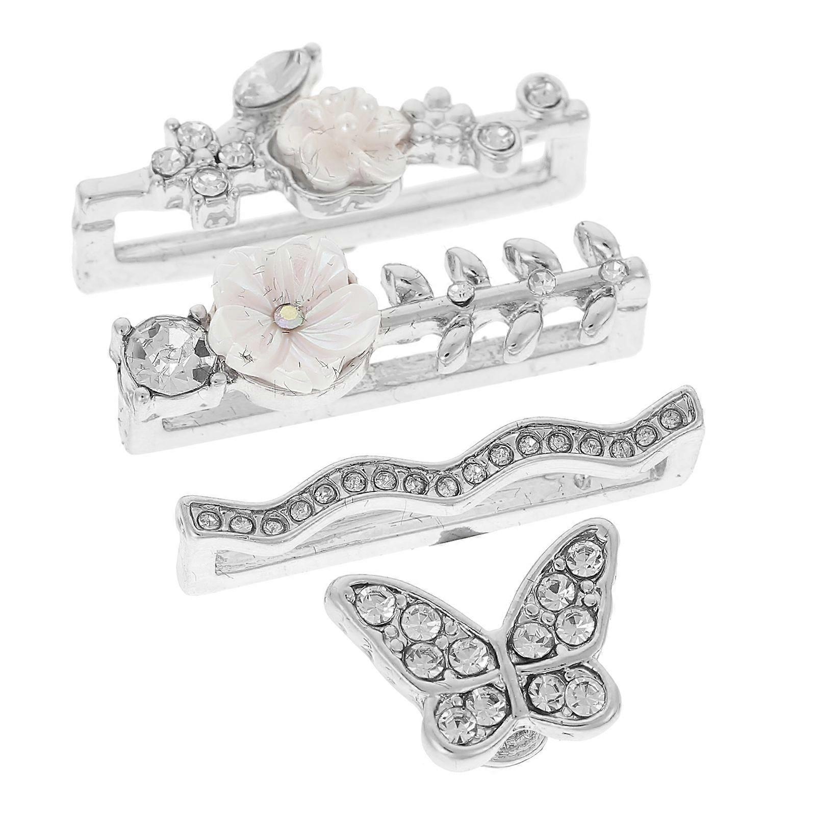 4pcs Watch Strap Charms Wristwatch Band Ring Loop Stud Smartwatch Band Charms Decorations