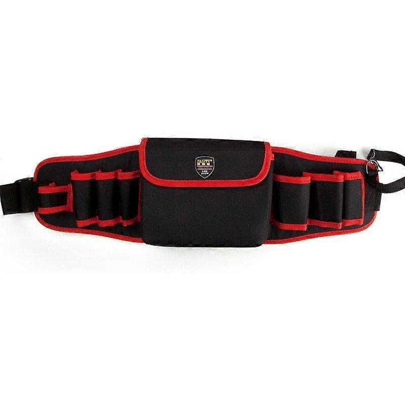 Heavy Duty Adjustable Belt Tool Holder - Multiple Pockets Multimeter Tool Holder Red Black