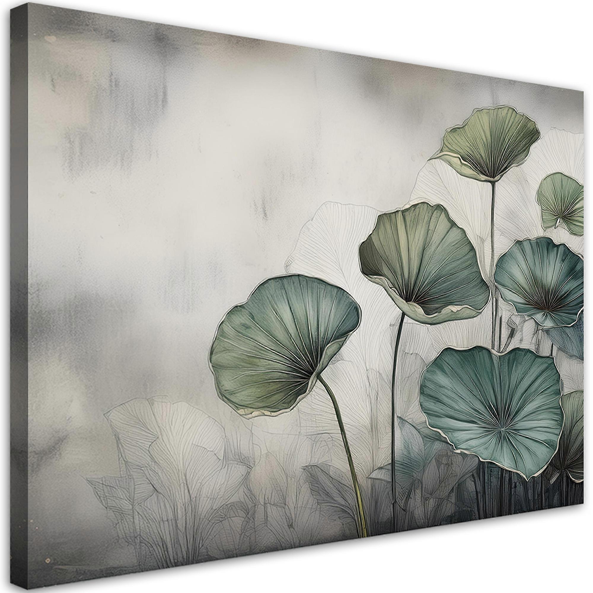 Leinwandbild, Grüne Blätter - 90x60