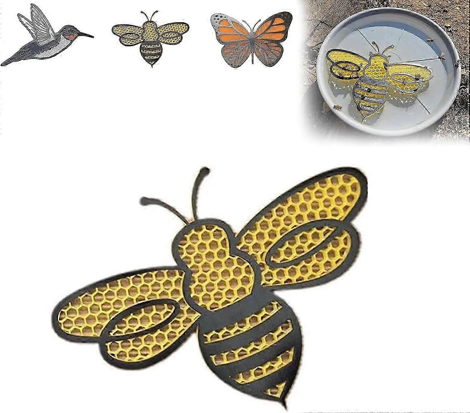 Bee Floating Island - Dreamy and Natural Water Art, Bee Shaped Floating Pollinator Island, 3D Printed Bee Watering Station, for Garden and Farm