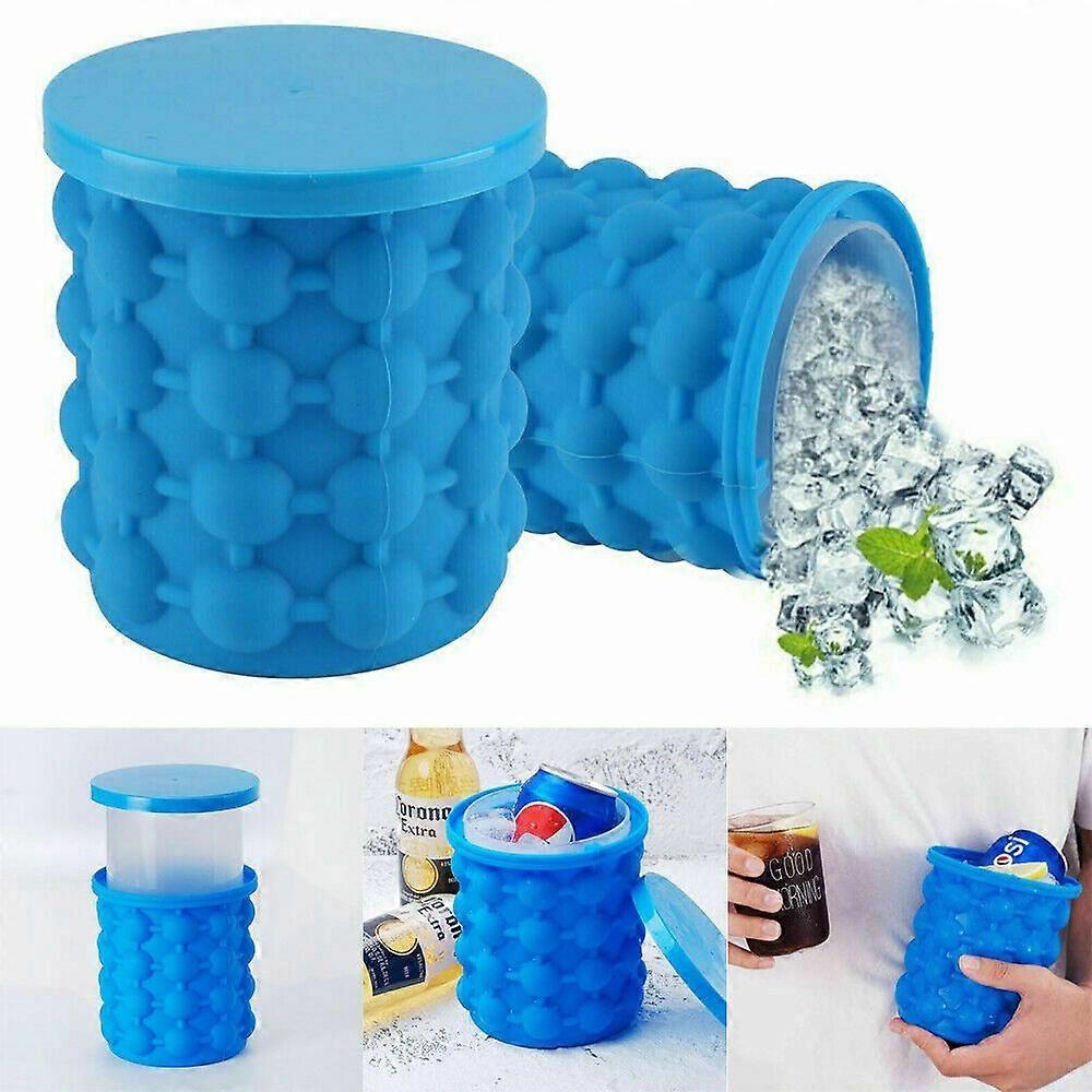 Silicone Ice Cube Magic Maker Revolutionary Space Saving Ice Genie Tray Bucket