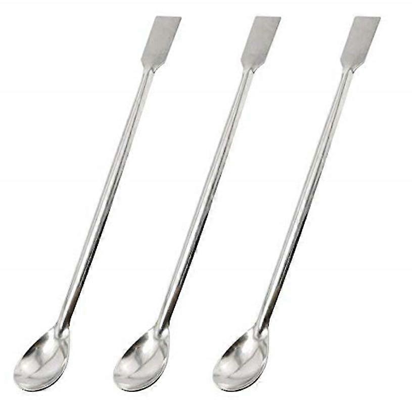 3 Piece Lab Scoops 2 in 1 Stainless Steel Mixing Double Ended Reagent Sampling Scoops (santanxing)