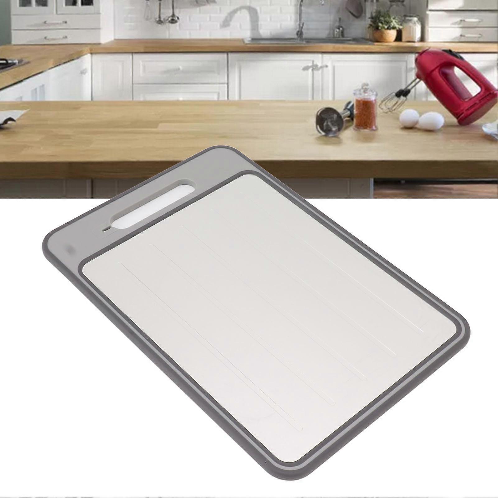 Defrosting Tray Double Sided Grinding Thawing Cutting Board with Sharpener for Frozen Meat Grey 