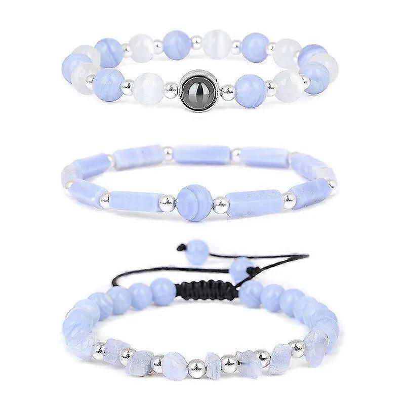 3Pcs/set Body Purifying Amethyst Unisex Bracelet