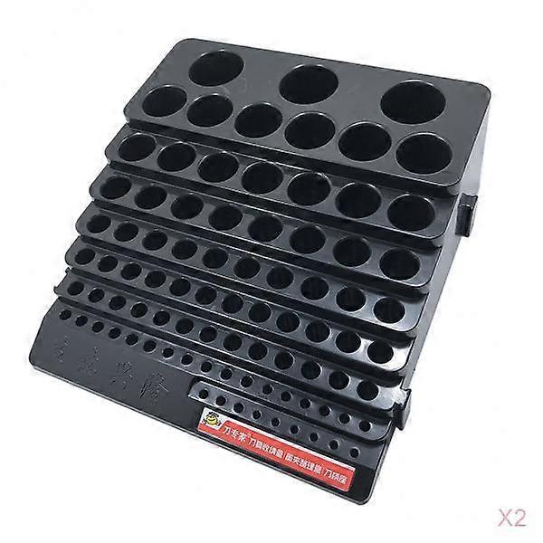 2 Pcs Drill Bit Holder 85 Holes Milling Cutter Screwdriver Bit Storage Case