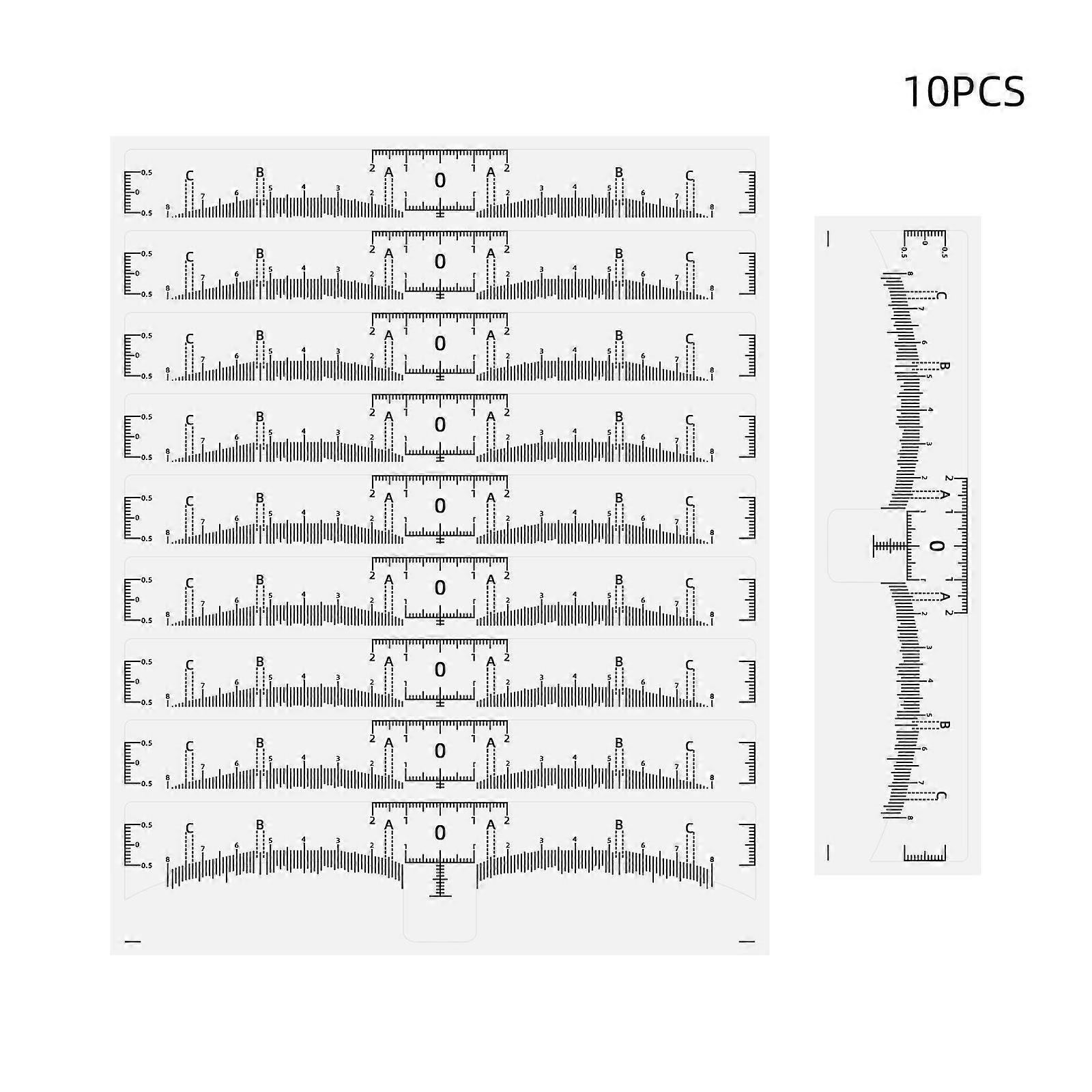 10PCS Eyebrow Ruler Sticker Disposable Stencil Ruler Eyebrow Shape Kit for Microblading Supplies