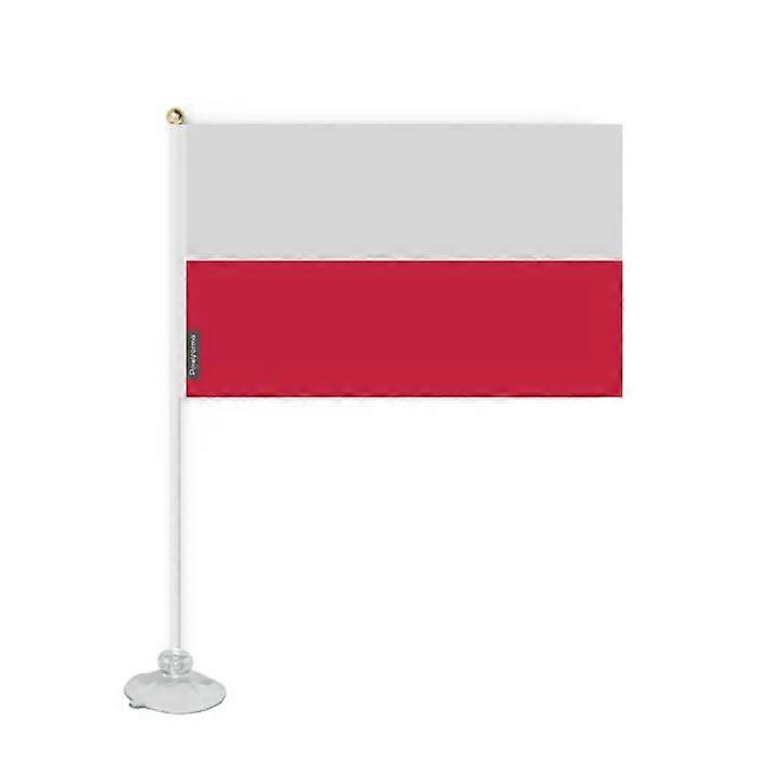Suction Flag - Poland - 20 x 30 cm - Durable Polyester - Double-Sided Print - Multicolor