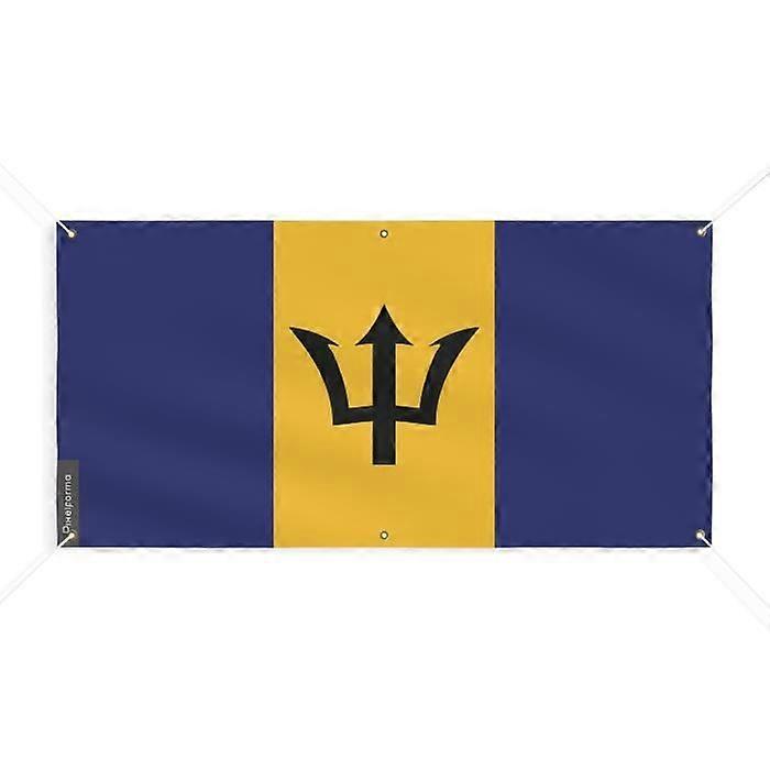Barbados Flag Banner 6 Grommets 190x380cm Polyester