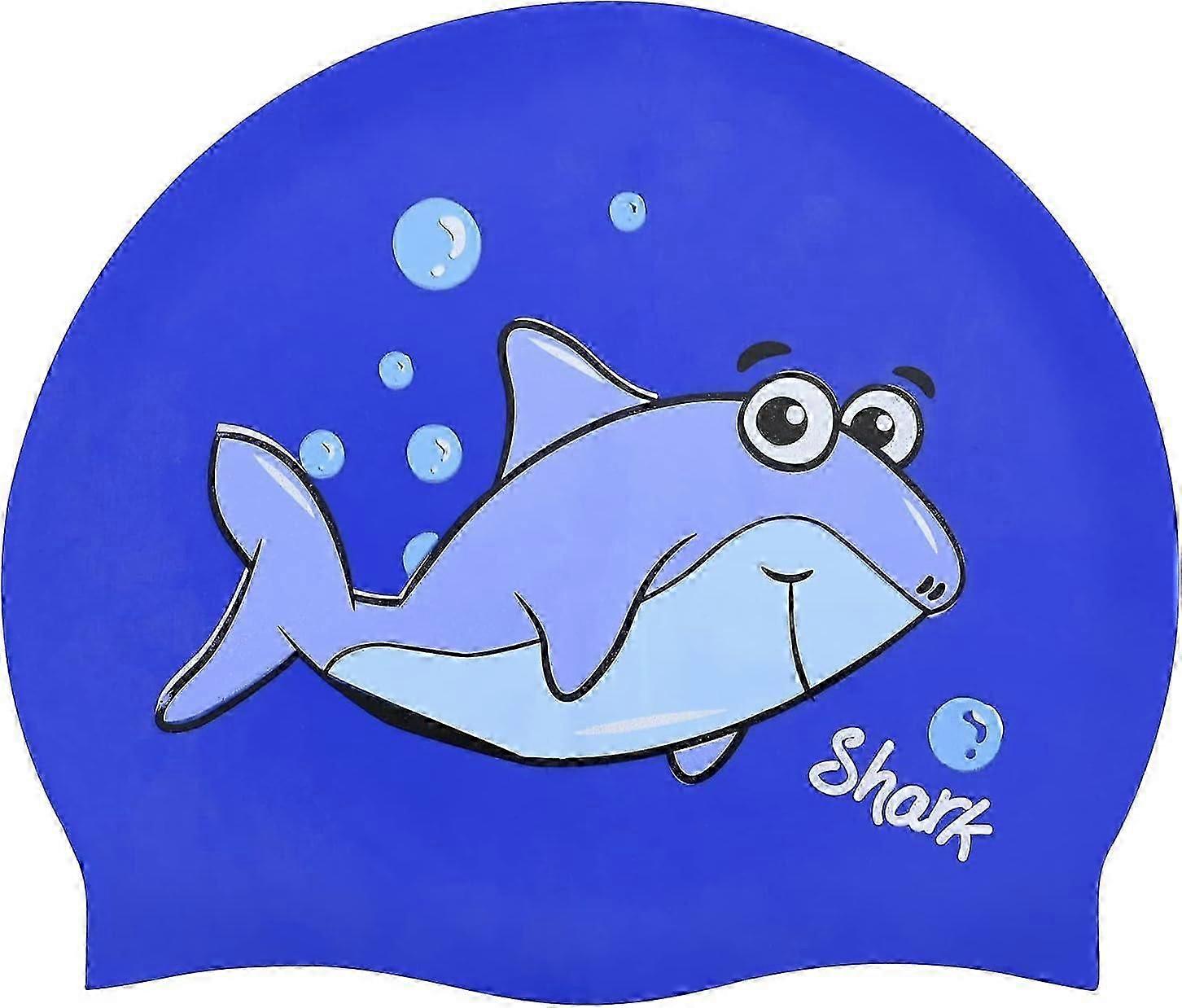 Children's Swimming Cap Silicone Cartoon Swim Cap Waterproof Elastic Swim Hat,A Style