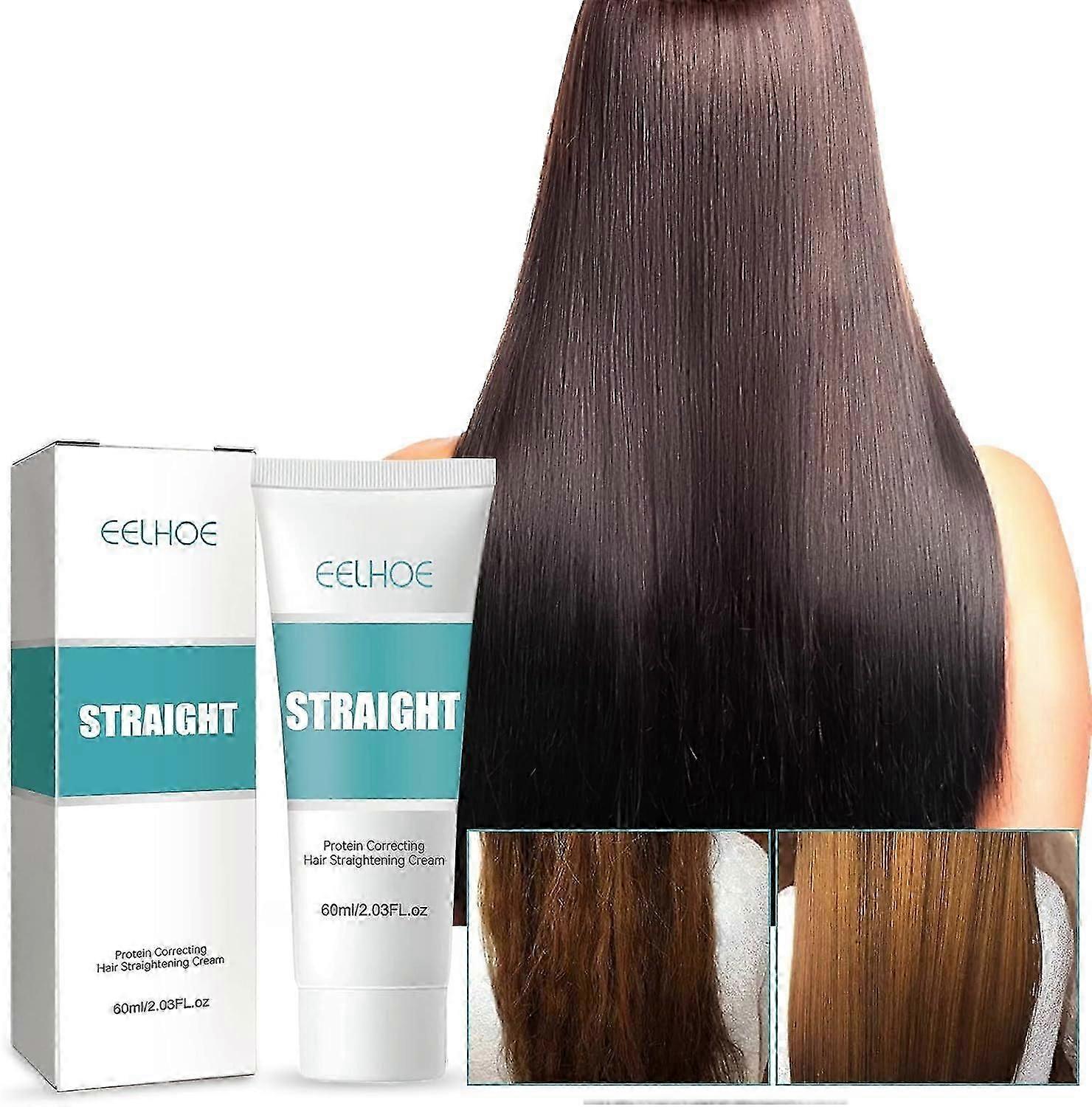 Crème Lissante Correctrice de Protéines au Collagène - Formule Soyeuse en 3 Secondes pour Cheveux Bouclés/Crépus (60ml)_CD