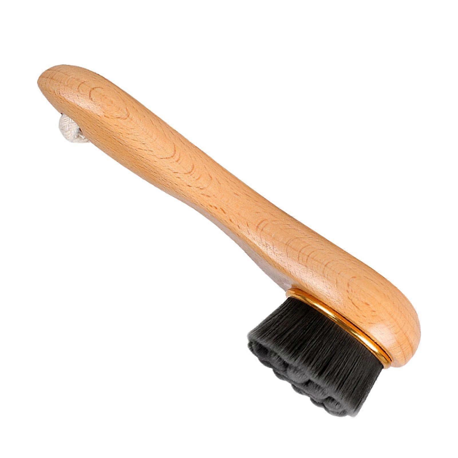 Facial Cleansing Brush with Wooden Handle for Pore Cleaning, Handheld Face Cleanser Tool, Soft Bristles for Gentle Exfoliation