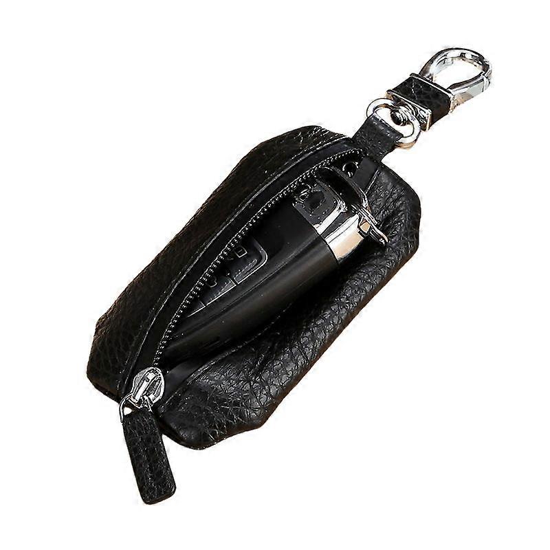 Universal leather car key bag can be hung on the waist