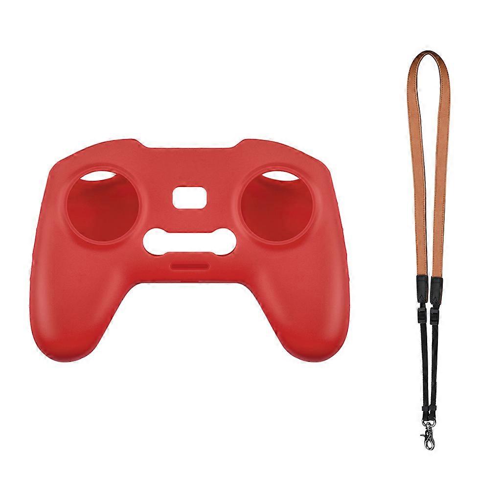 Drone Remote Control Lanyard Adjustable Neck Strap Silicone Protetcive Cover Compatible for FPV Remote Controller red