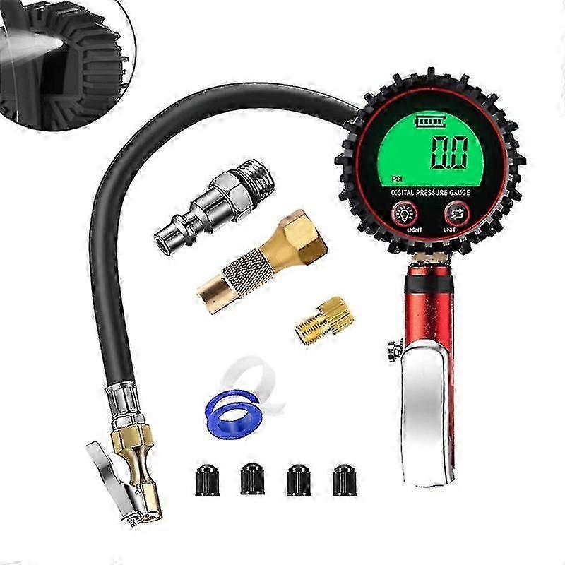 Glow Dial ReifenFüller Druckmessgerät Leicht lesbar LCD Display 0,1 Auflösung