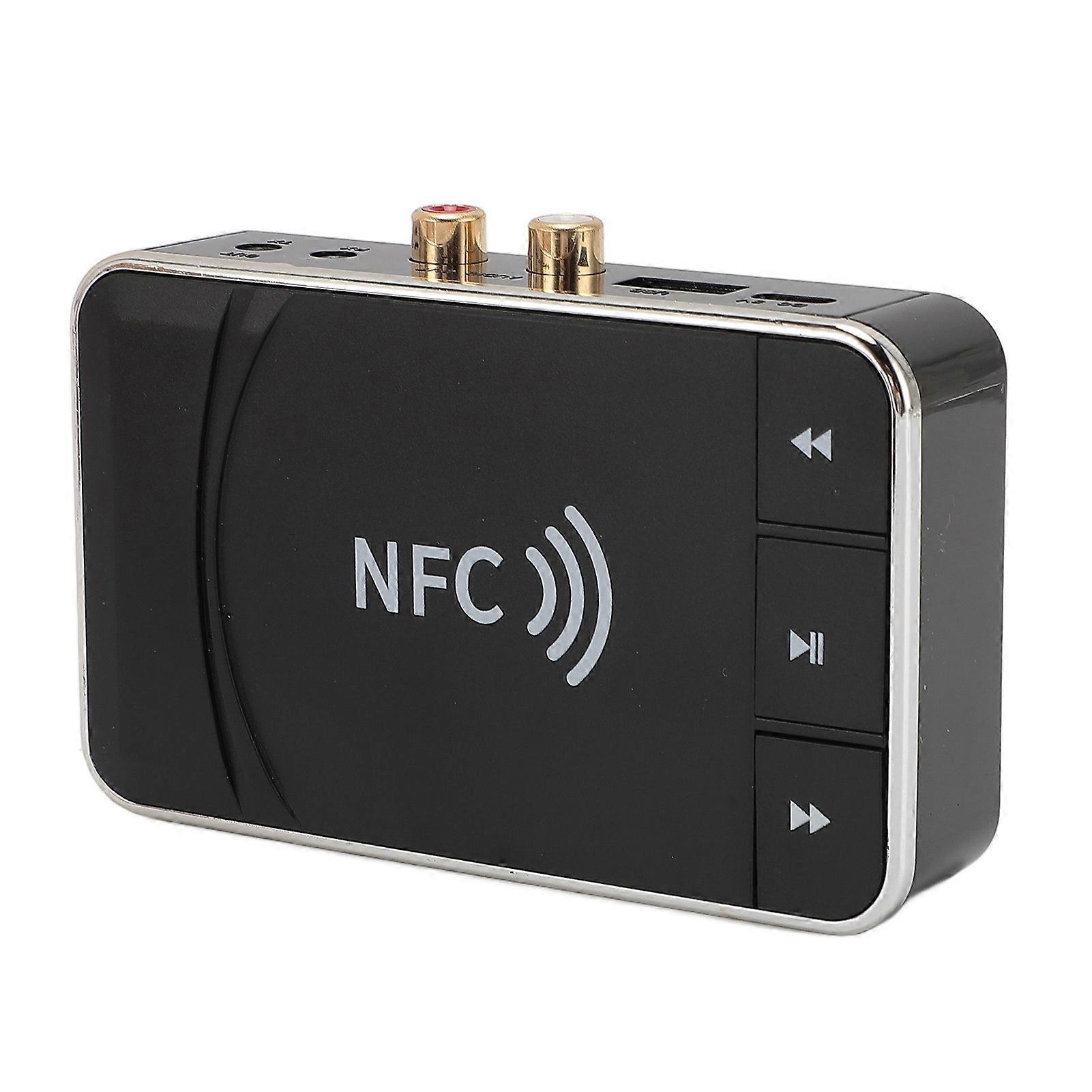 NFC Enabled Bluetooth Receiver Desktop 3.5mm AUX Bluetooth 5.0 Adapter for Home Stereo System 