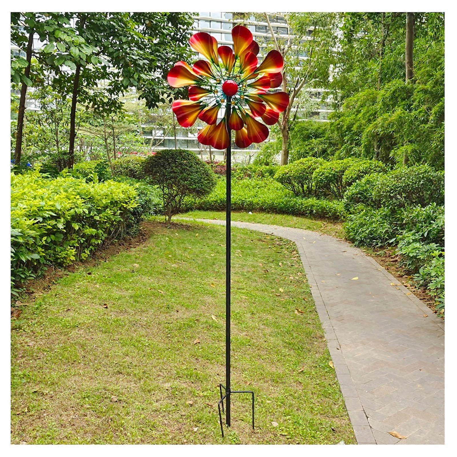 Windrad Garten 205cm large windmill wind wheel wind blades optic 3D garden stake windmill for the outdoor area, terrace