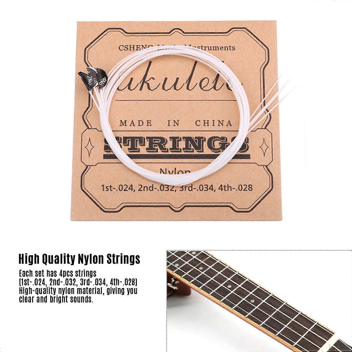 Guitar/Ukulele Tool Kit 10pcs Soft Felt Ukulele Picks(Random Color) 3 Set of Strings(4pcs/Set) 1pc Clip-on Capo 1pc String Winder for 21/23/26 Inch U