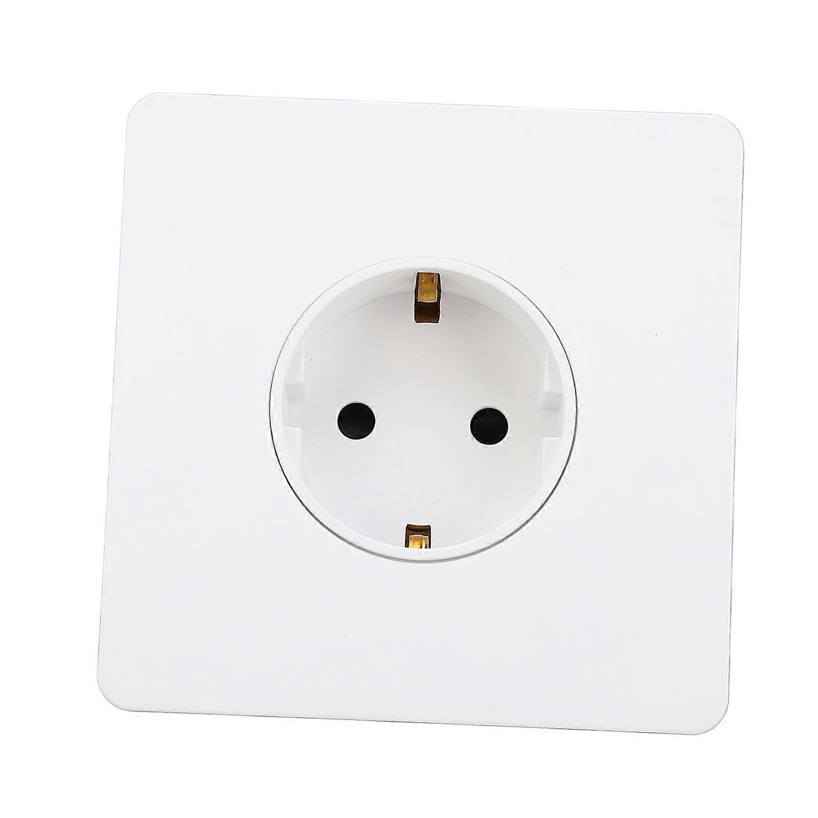 Wall Socket Stainless Steel Panel PC Base White Modern Wall Plug for Home Hotel 16A