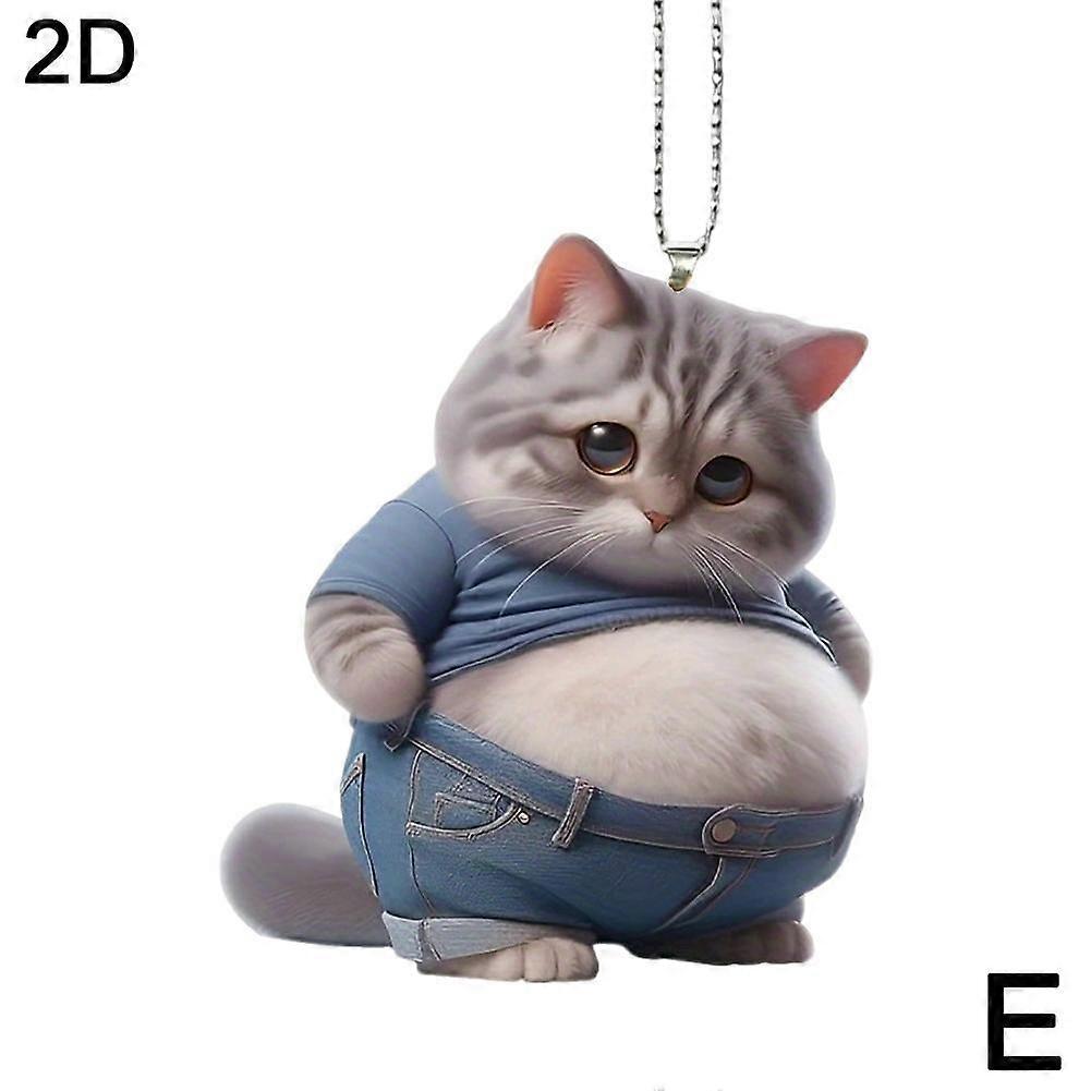 E(E)$ New cross-border acrylic flat cat pendant ornaments