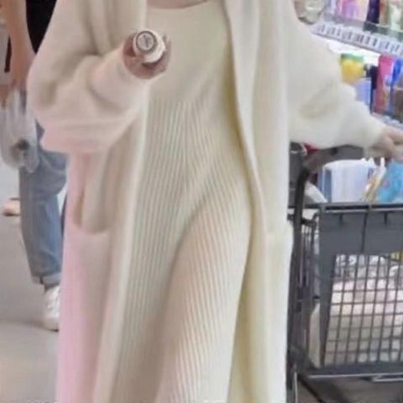 Gentle Lazy Style White Hooded Cardigan for Women Early Autumn Soft and Simple Temperament Long Coat