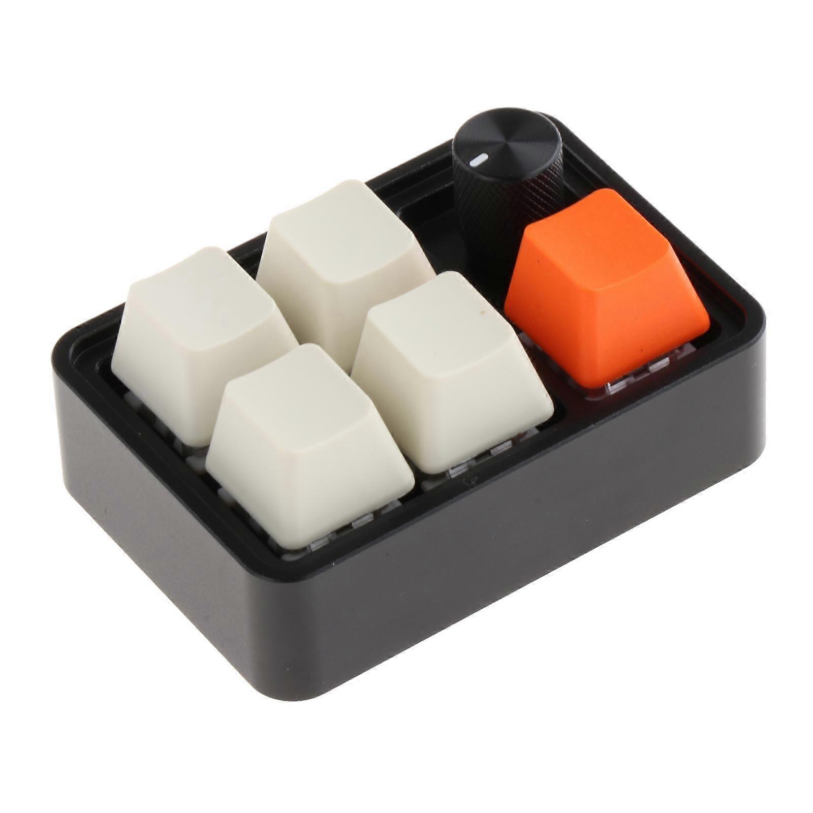 Five Keys Mechanical Keyboard with USB Cable with PBT Keycap Gaming Keypad