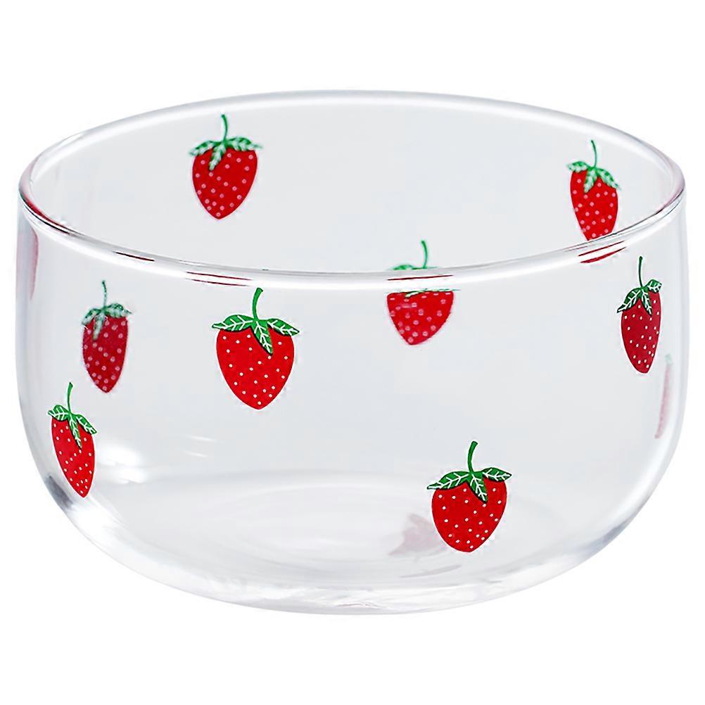 Strawberry Pattern Glass Fruit Serving Plate Decorative Dessert Tray Dirt Resistant Smooth Surface for Kitchen Dining Room Gatherings