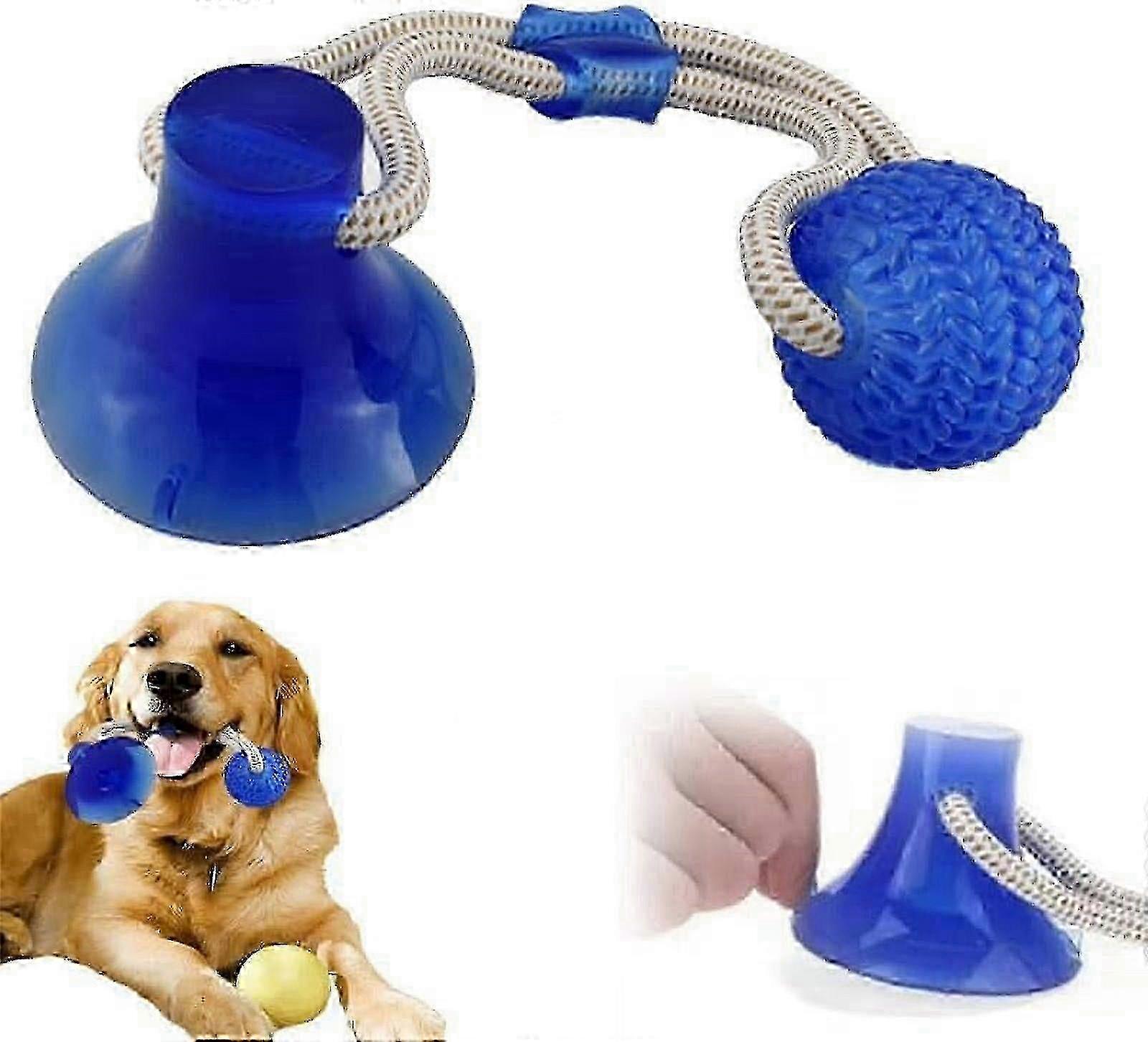 2024 アップグレードされた多機能ペット チュー おもちゃ ロープ付き - ブルー