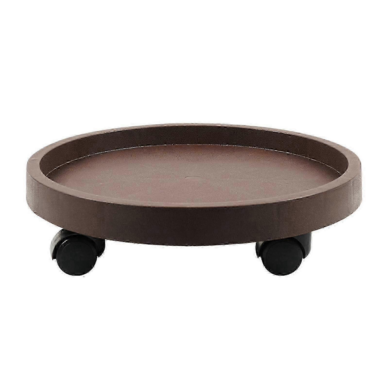 Thick Round Planter Tray with Wheels for Large Coffee Pots - 330-1
