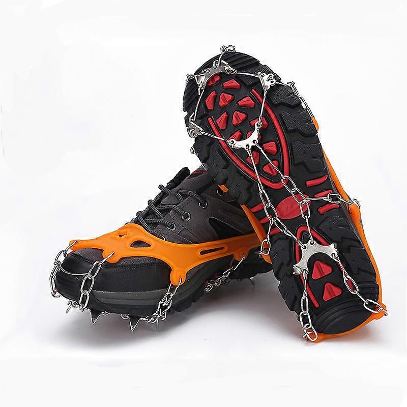 pair - Crampons - Crampons for mountain boots - Non-slip - with 8 steel teeth - Snow chain for shoes - for walking, fishing, climbing and hiking - Si