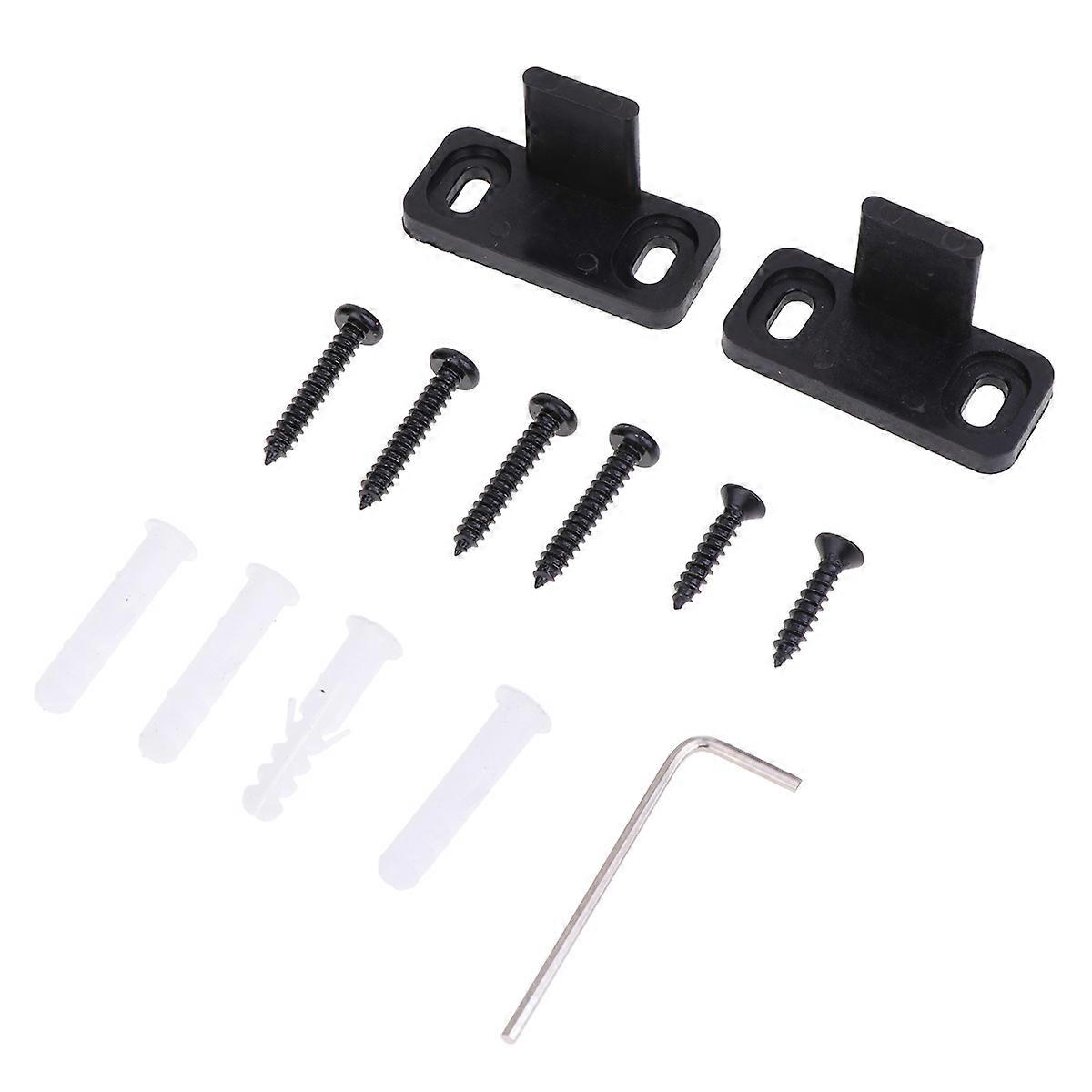Barn Door Pulley Set Sliding Barn Door Guide Width Adjustable Smooth Operation Black 4.5x2.5x2cm 5Pack
