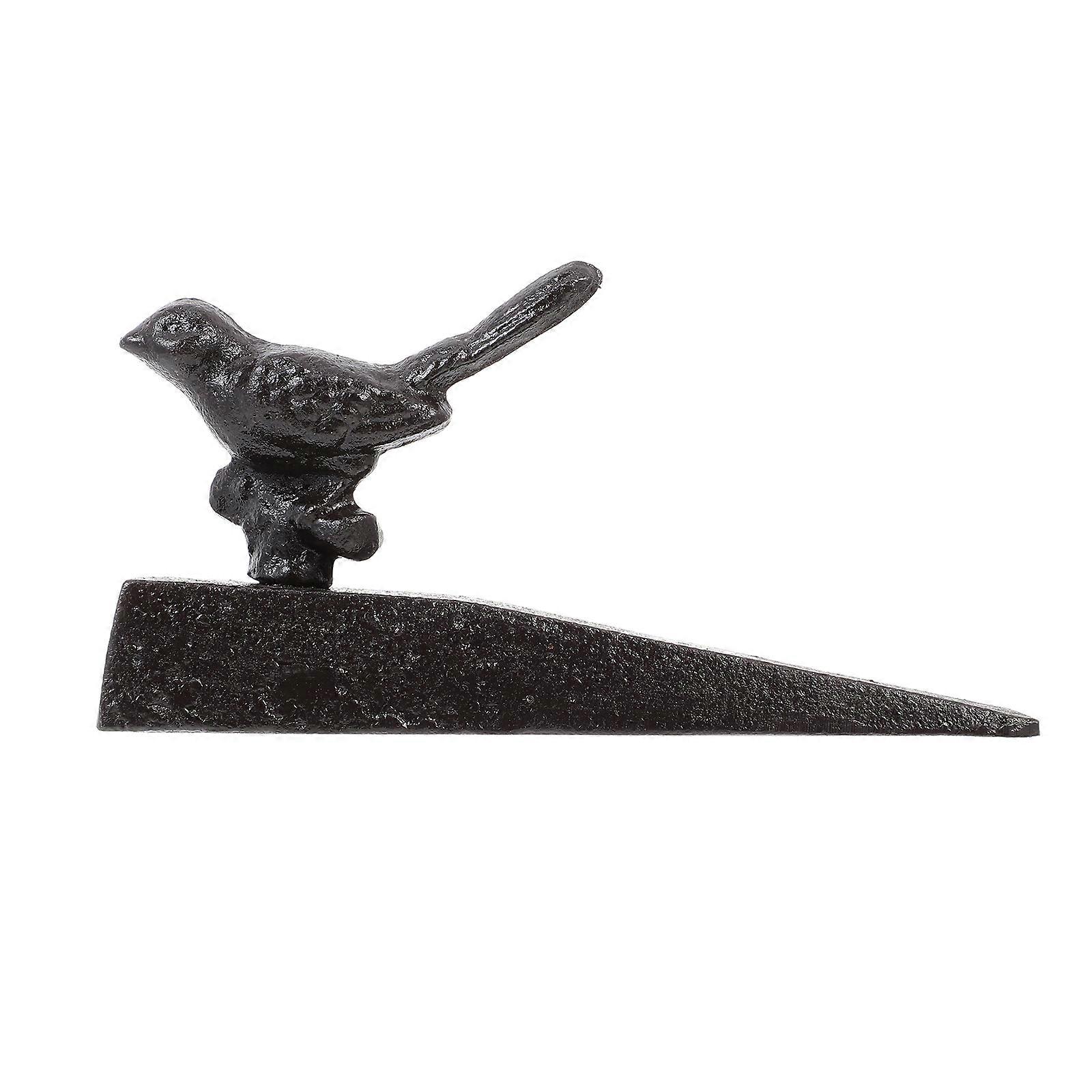 Decorative Iron Wedge Stopper Vintage Style Home Decorative Item Brown 16.5X9X4.5CM Prevent Door from Closing 1Pack