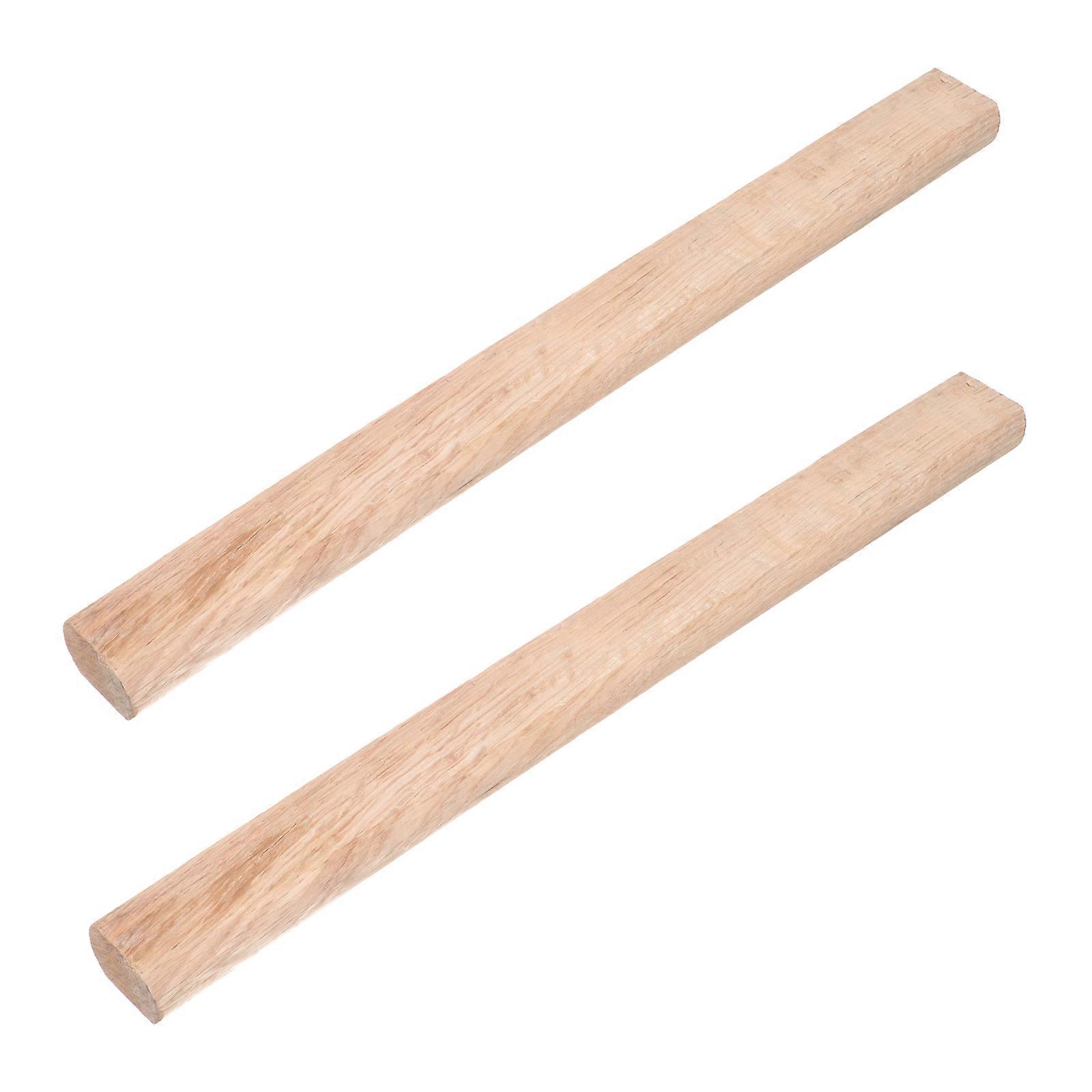Woodworking Tool Accessory Wood Handle Replacement Durable Use Axes 40X3.5CM Light Yellow 2Pcs