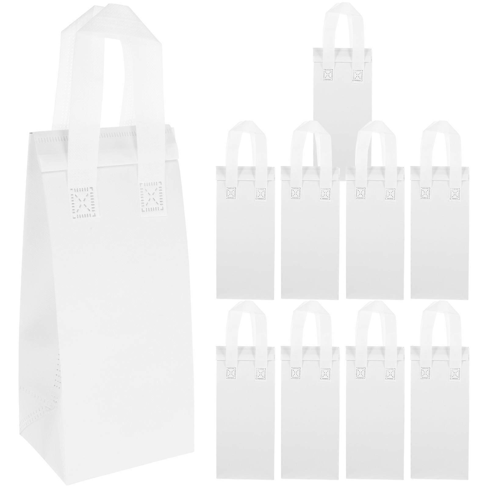 Nonwovens Beverages Takeaway Bags 10Pcs White Odor-Free Portable Cooler Bag for Package