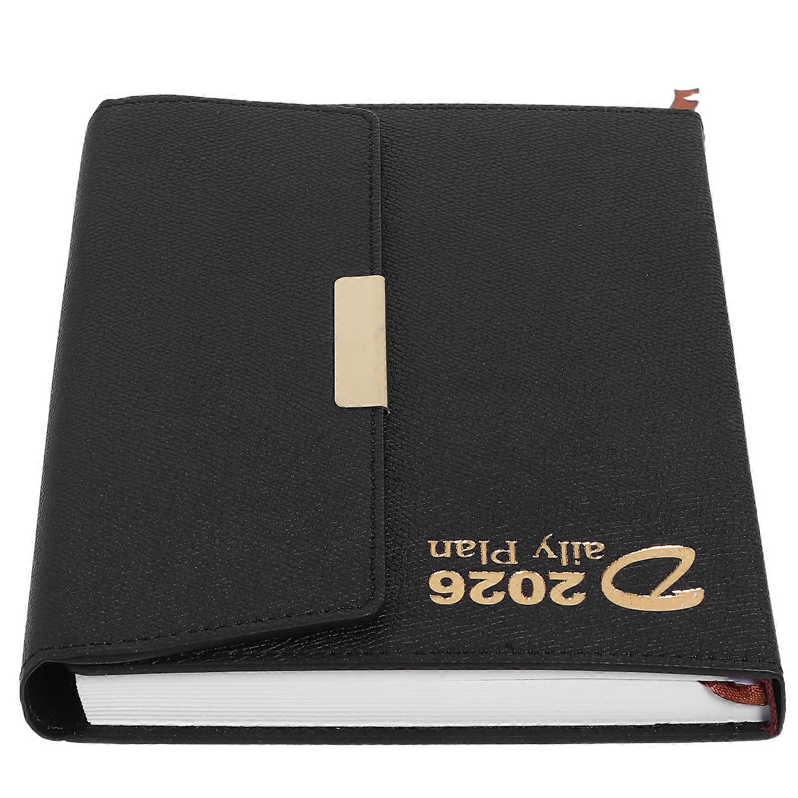 Office Planner Daily Planners For 2026 With Monthly Index Time Management Rectangular Black 1Set