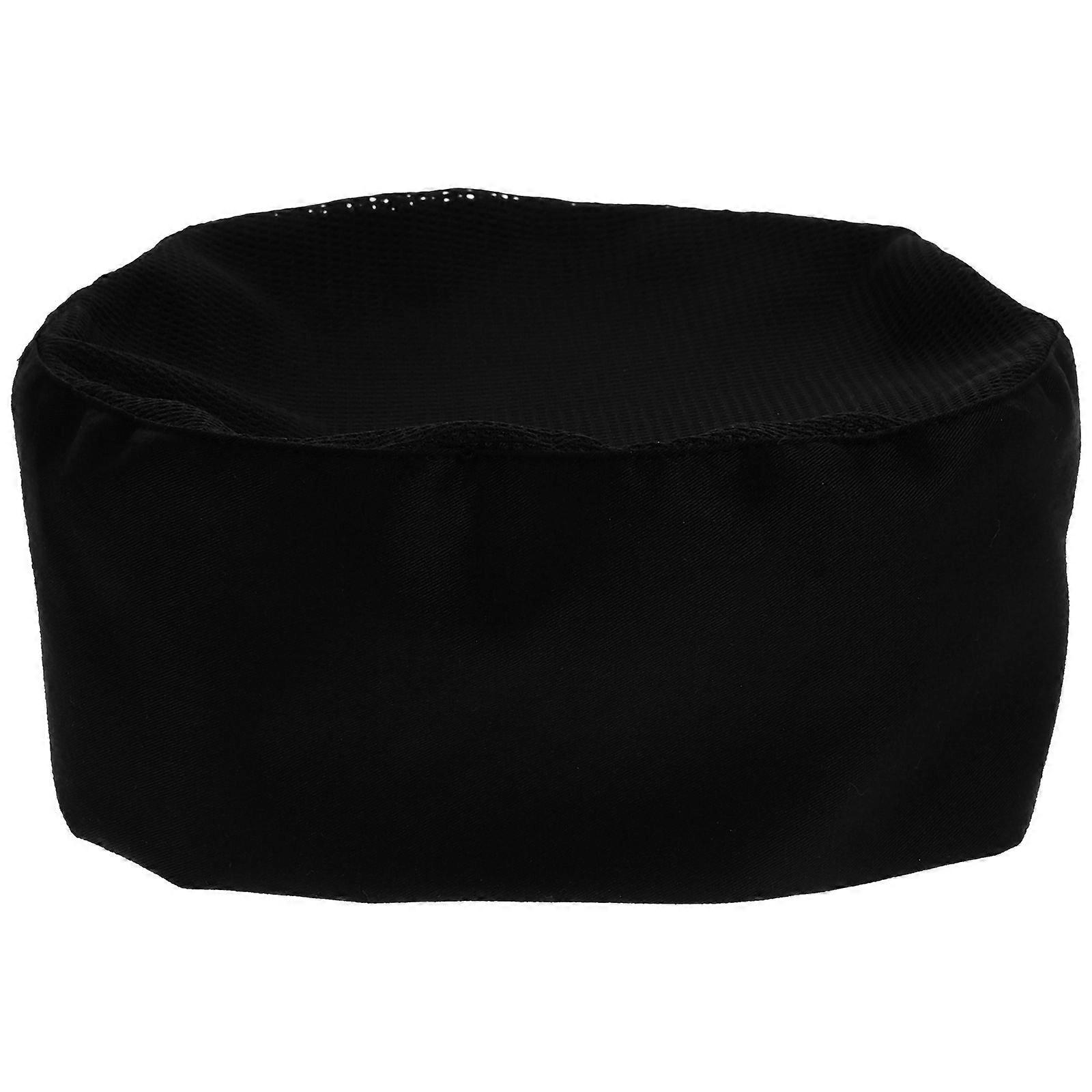 Professional Catering Skull Shape Chef Hat Breathable Adjustable Black One Size 1Pack