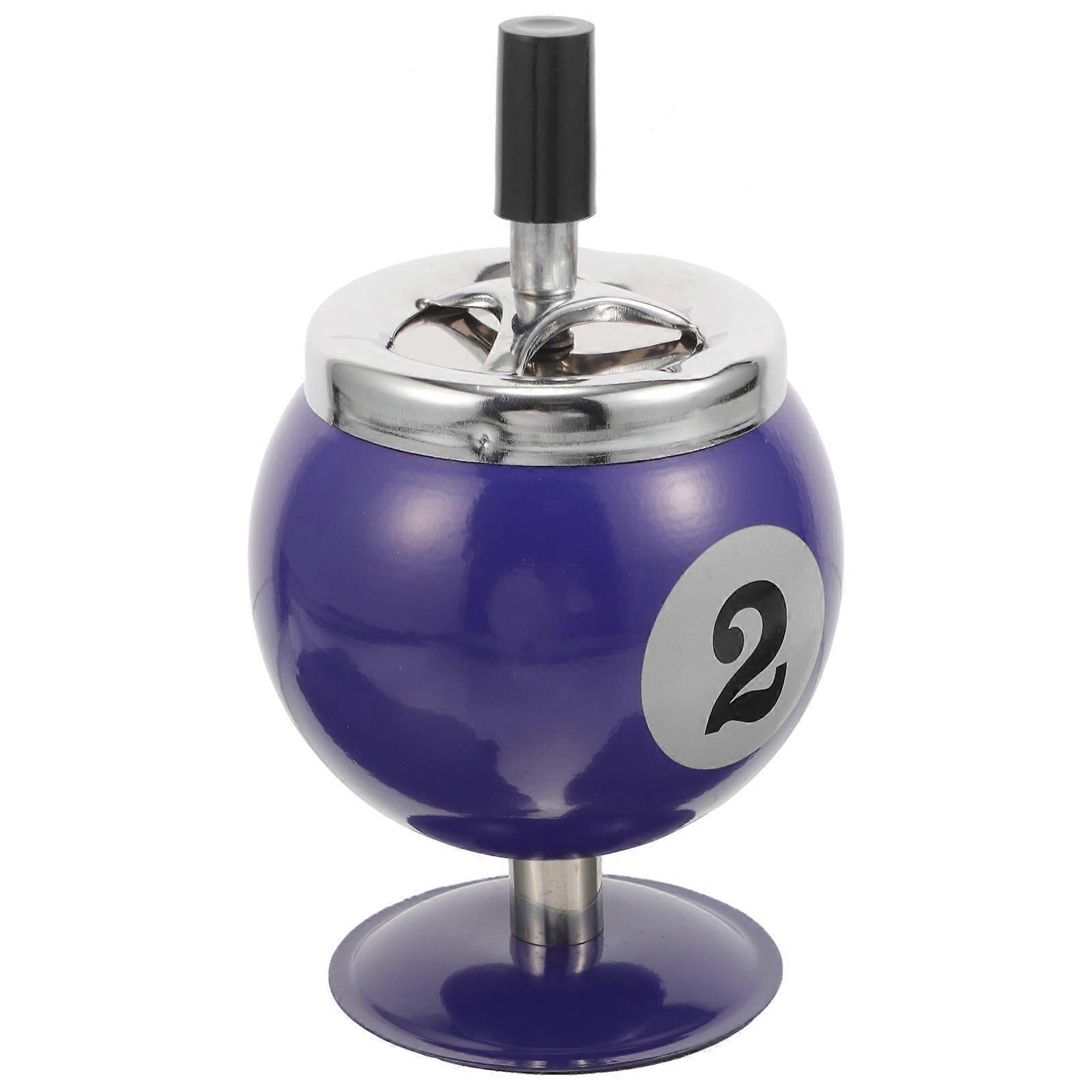 Automatic Ashtray Metal Ashtray Office Use Fire Prevention Billiards Shape Storage Holder 1Set