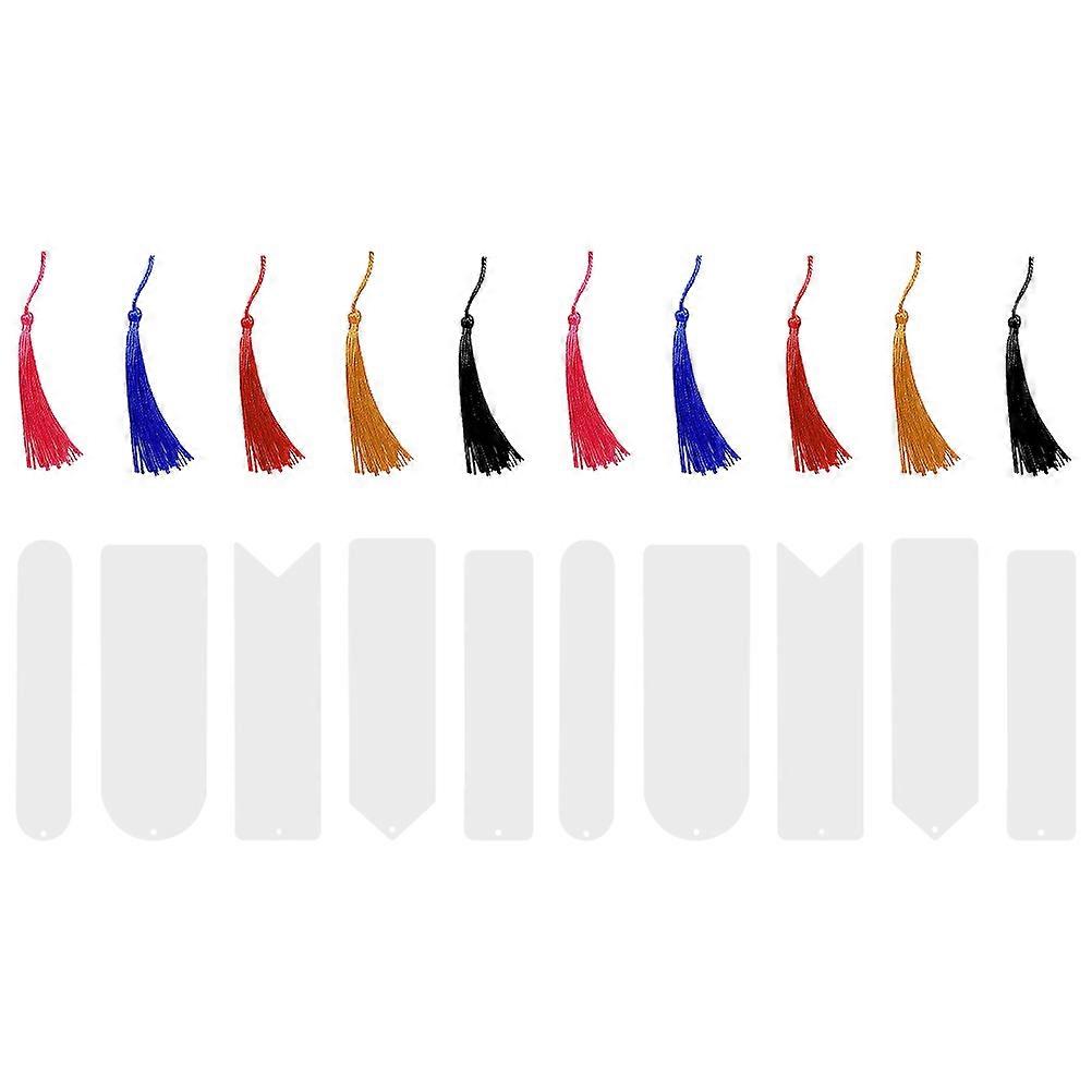Acrylic Decorative Bookmarks for Reading with Assorted Colors and Creative Designs 10pcs