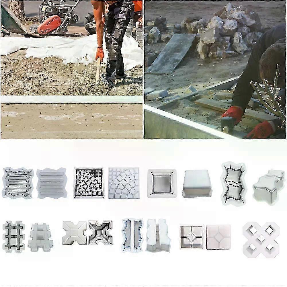 Plastic Concrete Molds Reusable DIY Garden Pavement Mold Path Paving Concrete Brick Mould Fit For Sidewalk Walkway Path Patio