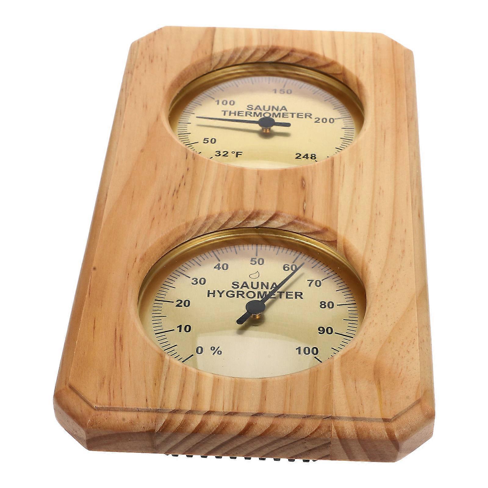 Steam Room Hygrothermograph Sauna Hygrothermograph Home Users Wood Measurement 1Set