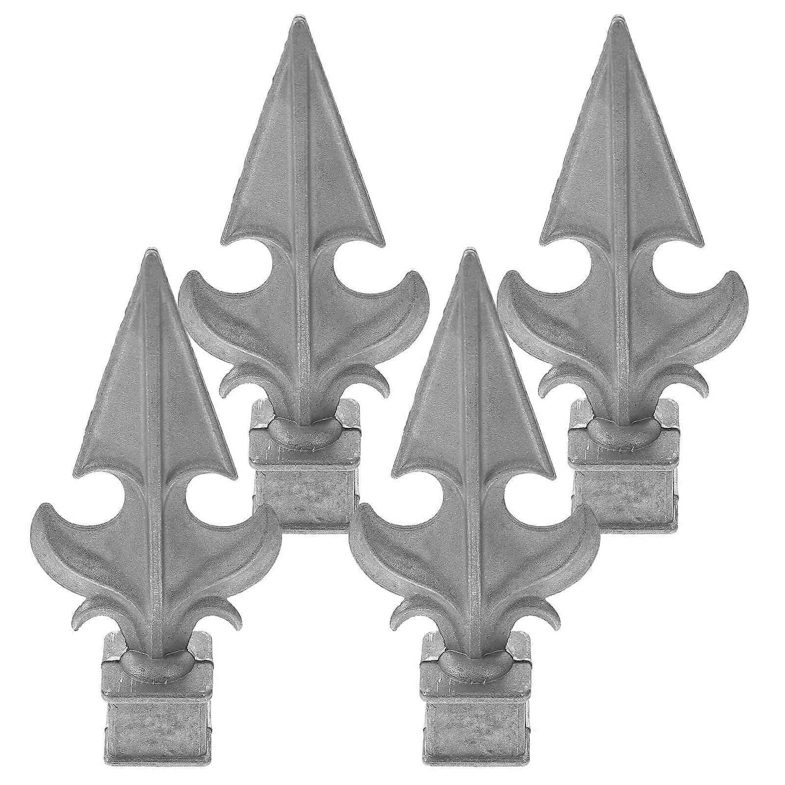 Fence Finials Cast Iron Railing Finials Elegant Design Cast Aluminium 2.95x1.18x6.48in 4Pcs