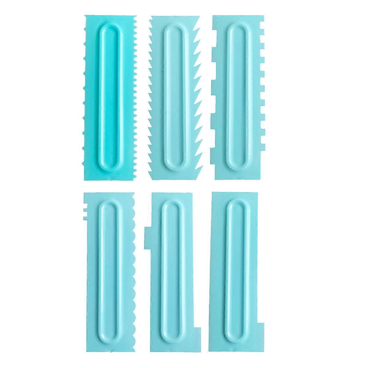 Plastic Baking Tool Icing Spatula Set Assorted Color Size 2 Food Sculpture Modeling 6 Pcs