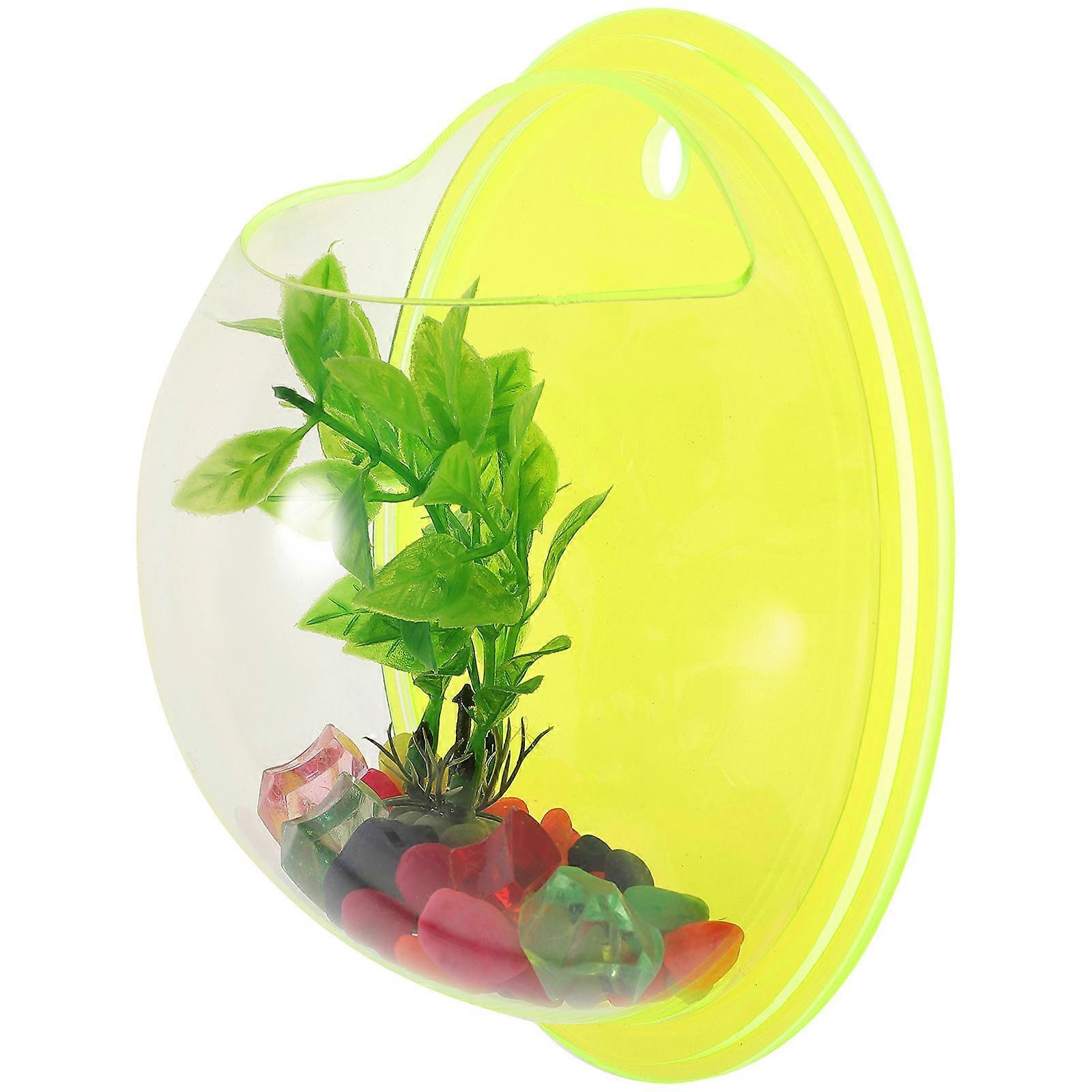 Hanging Aquarium Pot Transparent Hydroponic Vase Floral Arrangement Compact Size Acrylic 1Set