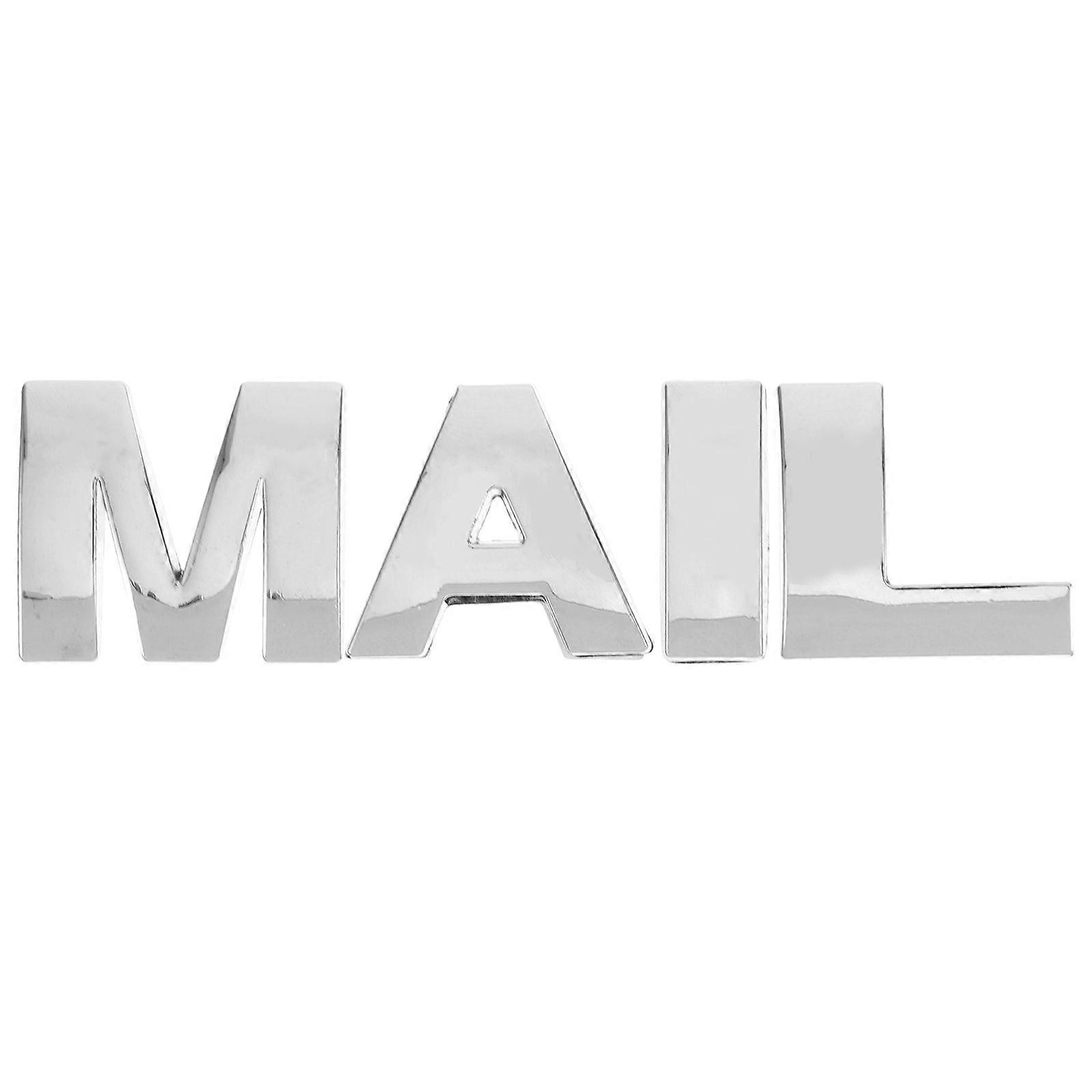 4 قطع 3D رسائل معدنية رسائل صندوق بريد رسائل صغيرة رسائل معدنية ملصق رسالة معدنية لصندوق البريد
