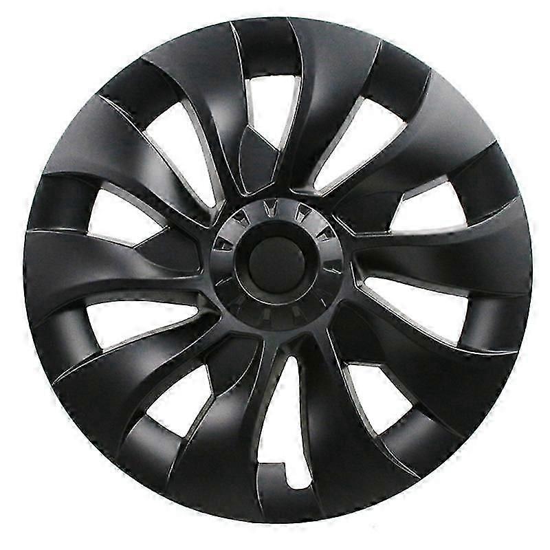 モデル3 ホイールカバー 18インチ ハブキャップ フルカバー 交換用アクセサリー - マットブラック (左)