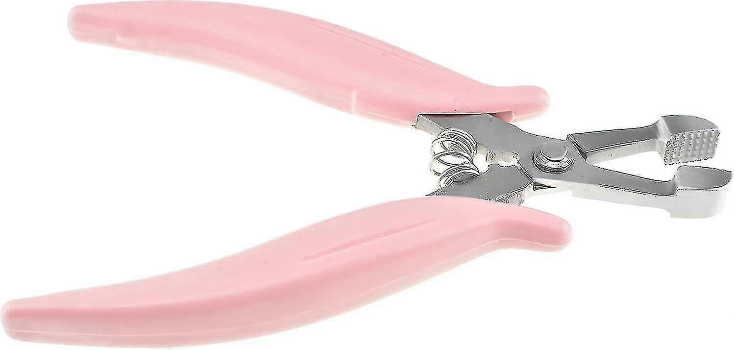 マイクロリング&フュージョンボンド用のプロフェッショナルヘアエクステンションプライヤー – 防錆ステンレス鋼、ピンク、サイズ6