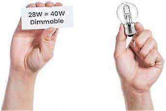 4X 28W (40W) Halogen Clear Golf Ball Bulb E27 Base, Warm White