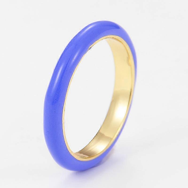 Enamel Drip Iridescent Ring Set for Anxiety and Fear Relief Size 5