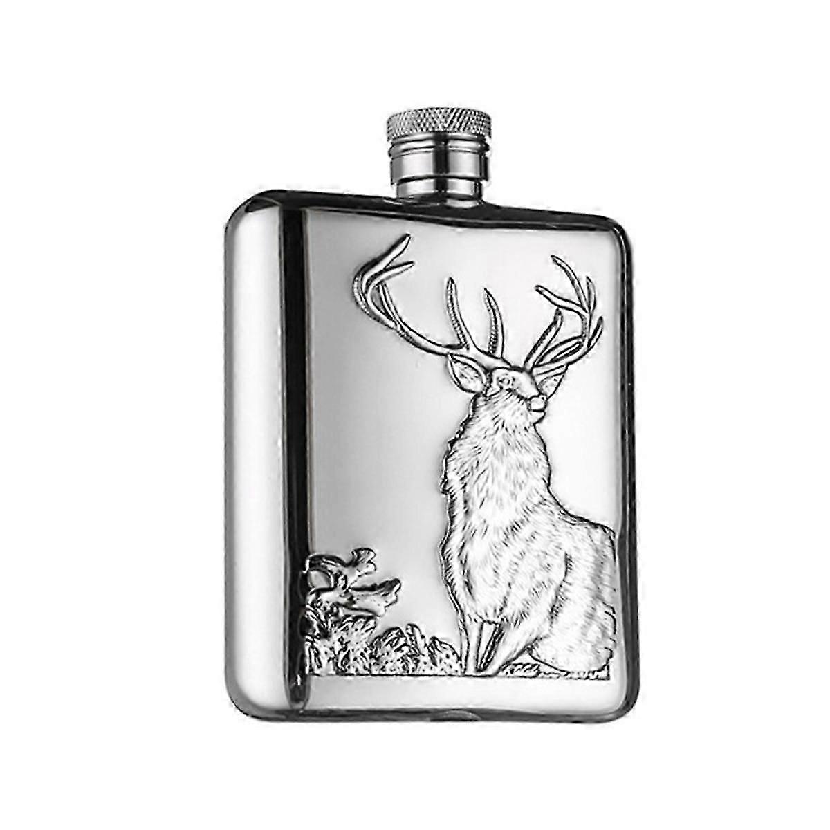 2025 Latest Model Stainless Steel Wine Flask Hip Flask 6 Oz Deer Pattern Whiskey
