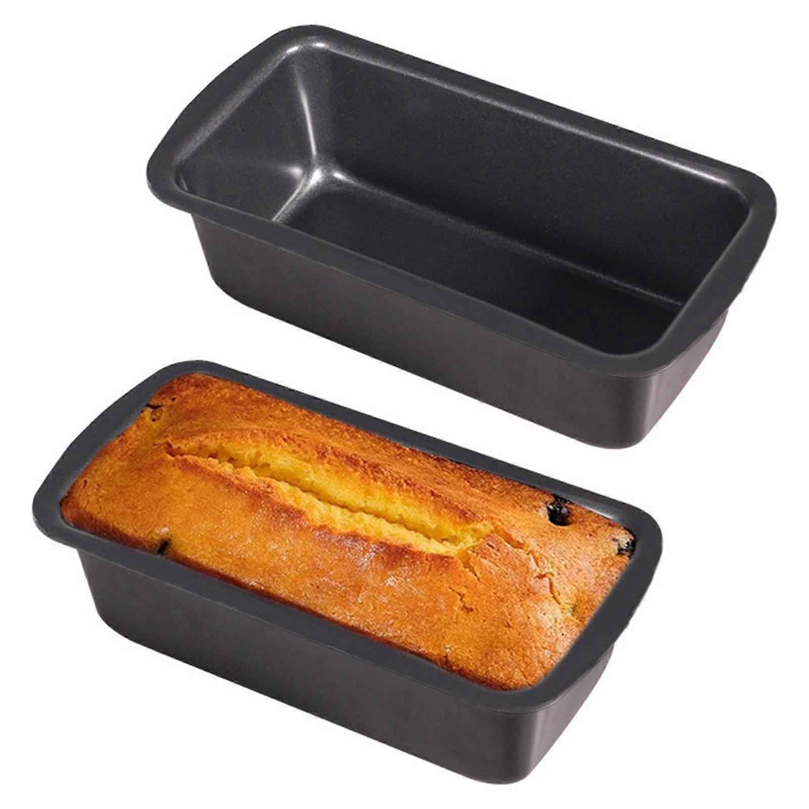 Stainless Steel Bread Baking Moulds Set of 2, Rectangular Loaf Tin 19 x 9 x 6 cm with Non-Stick Coating for Cakes and Bread