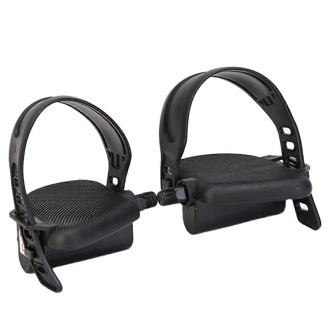 Exercise Bike Pedal with Strap - Spin Bike Pedal Replacement for Indoor Cycling, Compatible with Most Exercise Bikes, 1 Pair